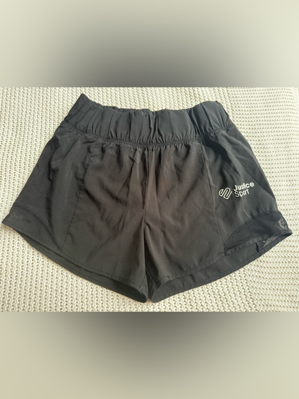 Girl's Black Athletic Shorts - Elastic Waist